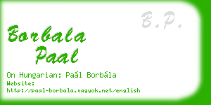 borbala paal business card